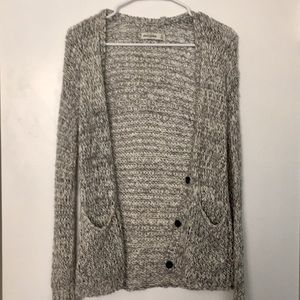 Abercrombie Kids Gray and White Knit Cardigan